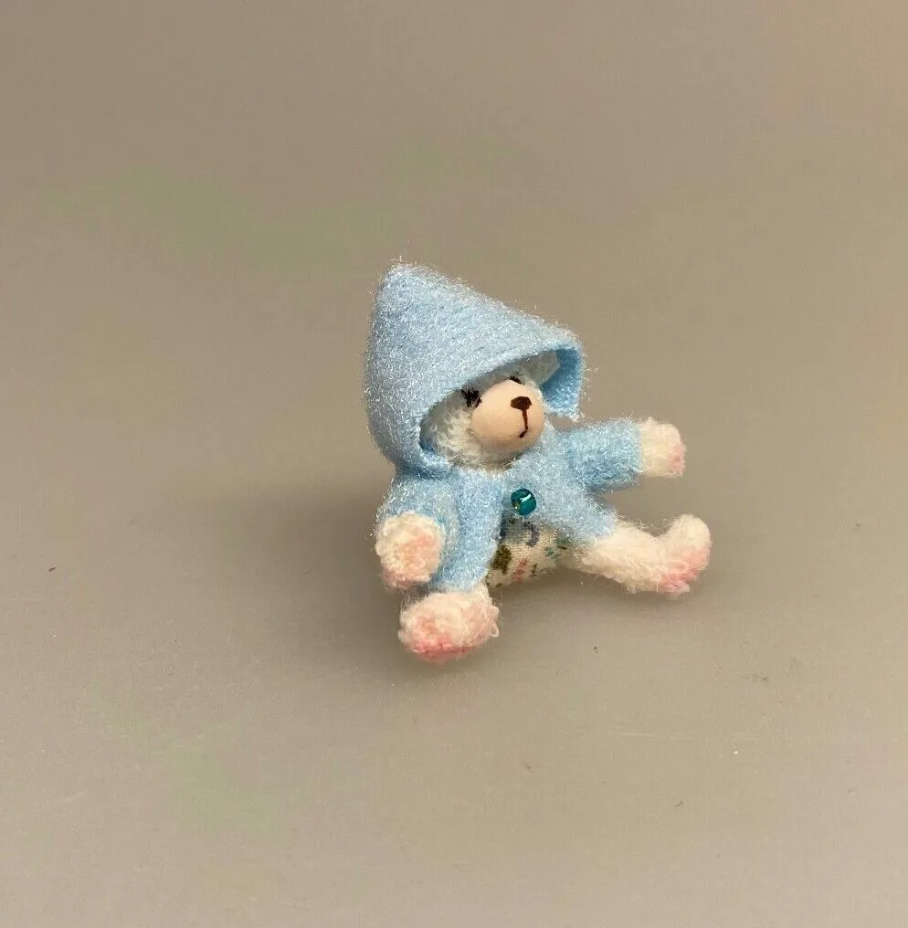 Miniature Plys Bamse med Lyseblå Trøje - Billede 2