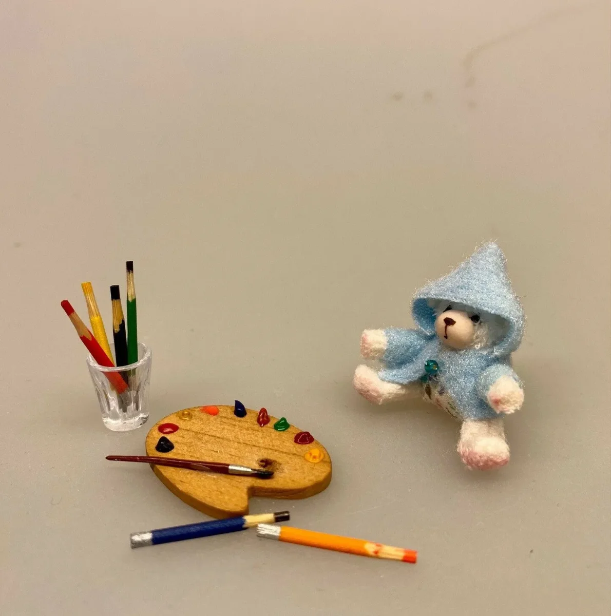 Miniature Plys Bamse med Lyseblå Trøje - Billede 3